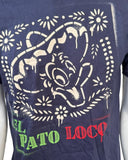 Disney Men's Donald Duck El Pato Loco Graphic Navy Short Sleeve Shirt Size M