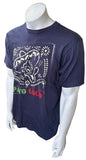 Anvil Men's Donald Duck El Pato Loco Graphic Navy Short Sleeve Shirt Size Large