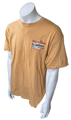 Disney Men's Disney Cruise Line Castaway Cay Beige Short Sleeve Shirt Size Large
