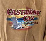Disney Men's Disney Cruise Line Castaway Cay Beige Short Sleeve Shirt Size Large