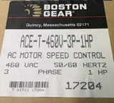 Boston Gear ACE-T-460V-3P-1HP Ratiotrol AC Inverter 460VAC 50/60Hz 3-Phase 1HP