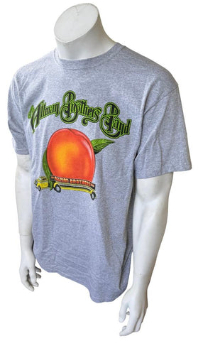 Anvil Men's Allman Brothers Band Giant Peach Gray Short Sleeve Shirt Size Large