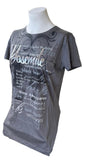 LAT Women's Yosemite Black Bear Graphic Gray Short Sleeve Shirt Size Large
