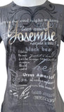 LAT Women's Yosemite Black Bear Graphic Gray Short Sleeve Shirt Size Large