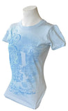 Anvil Women's Yosemite National Park Graphic Blue Short Sleeve Shirt Size Small
