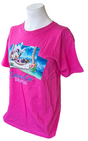Disney Women's Disney Cruiseline Minnie Castaway Cay Bahamas Pink Shirt Size M