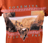 LAT Women's Yosemite National Park Graphic Orange Short Sleeve Shirt Size Large