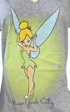 Disney Women's Tinker Bell New York City Graphic Gray Shirt Size Large