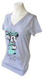 Disney Women's Minnie Mouse Statue Of Liberty NYC Graphic Gray Shirt Size Large