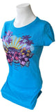 Disney Women's Disney Cruise Line Flowers Castaway Cay Bahamas Blue Shirt Size L