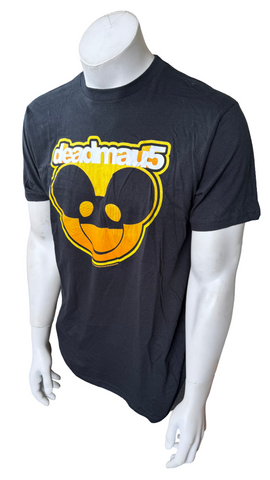 Bay Island Men's Deadmau5 Head Graphic Black Short Sleeve Shirt Size Large