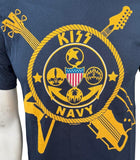 Alstyle Men's Kiss Navy Emblem Kruise 2011 Graphic Short Sleeve Shirt Size Small