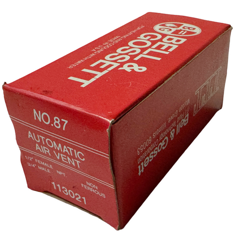 Bell & Gossett No. 87 Automatic Air Vent Brass 3/4" x 1/2" NPT 113021