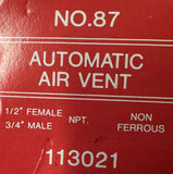 Bell & Gossett No. 87 Automatic Air Vent Brass 3/4" x 1/2" NPT 113021
