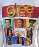Anvil Men's Glee Live Cast Graphic White Short Sleeve Shirt Size Medium