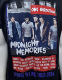 Gildan Men's One Direction Where We Are Tour 2014 Graphic Black Shirt Size Large