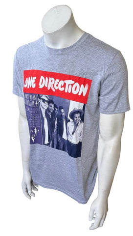 Gildan Men's One Direction Where We Are Tour 2014 Graphic Gray Shirt Size Medium