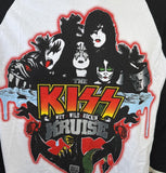 Anvil Men's Kiss Wet Wild Rockin Kruise Black/White 3/4 Sleeve Shirt Size Large