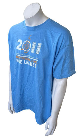 Anvil Men's Ride For Roswell 2011 Ride Leader Blue Short Sleeve Shirt Size XL