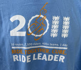 Anvil Men's Ride For Roswell 2011 Ride Leader Blue Short Sleeve Shirt Size XL