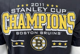 Reebok Men's Boston Bruins 2011 Stanley Cup Champions Black Shirt Size Medium