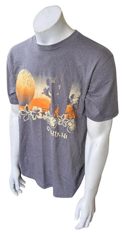 Disney Men's Mickey Mouse O'Ahu-Hi Sunset Gray Short Sleeve Shirt Size Medium