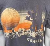 Disney Men's Mickey Mouse O'Ahu-Hi Sunset Gray Short Sleeve Shirt Size Medium