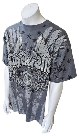 Alstyle Men's Cinderella 25 Years Wings Graphic Gray Short Sleeve Shirt Size XL