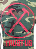 Rothco Men's Roger Waters Trust Us Graphic Camo Short Sleeve Shirt Size Medium