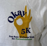 Anvil Men's Okay 5K Fun Run Wellness Walk White Short Sleeve Shirt Size Medium