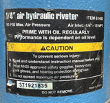 Central Pneumatic 61482 Air Hydraulic Riveter 90 PSI Max 1/4"-18 NPT