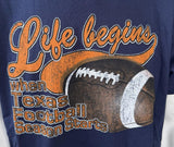 Fruit Of The Loom Men's Life Begins When Texas Football Season Starts Shirt L