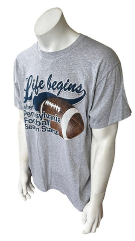 Fruit Of The Loom Life Begins When Pennsylvania Football Season Starts Shirt L