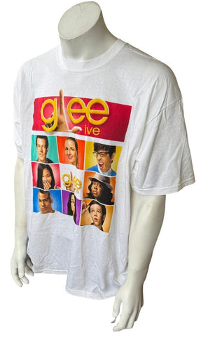 Anvil Men's Glee Live 2010 Tour White Short Sleeve Shirt Size X-Large