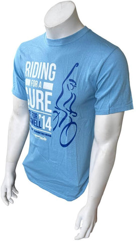 Anvil Men's Ride For A Cure Ride For Roswell 2014 Blue Short Sleeve Shirt Size S