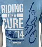 Anvil Men's Ride For A Cure Ride For Roswell 2014 Blue Short Sleeve Shirt Size S