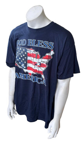 Fruit Of The Loom God Bless America Kentucky USA Flag Graphic Shirt Size XL