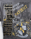 Warner Bros Men's Harry Potter Hufflepuff Graphic Gray Shirt Size Large