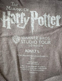 Warner Bros Men's Harry Potter Hufflepuff Graphic Gray Shirt Size Large