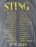 Anvil Men's An Evening With Sting Live 2010 Navy Short Sleeve Shirt Size Medium