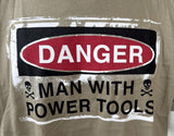 Fruit of The Loom Men's Danger Man With Power Tools Brown Shirt Size Large
