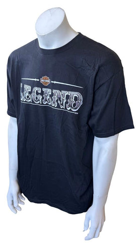 Harley Davidson Men's Legend Graphic Black Short Sleeve Shirt Size Large