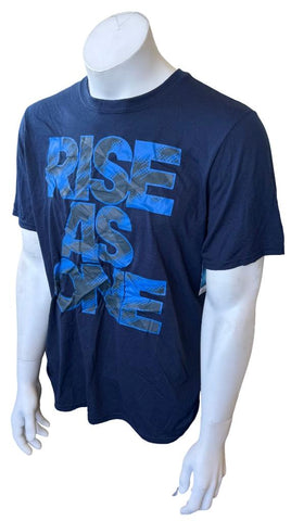Gildan Men's Rise As One Graphic Navy Short Sleeve Shirt Size Large