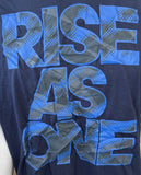 Gildan Men's Rise As One Graphic Navy Short Sleeve Shirt Size Large