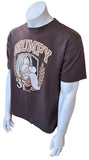 Disney Men's Snow White Grumpy 37 Graphic Brown Short Sleeve Shirt Size Medium