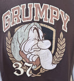 Disney Men's Snow White Grumpy 37 Graphic Brown Short Sleeve Shirt Size Medium
