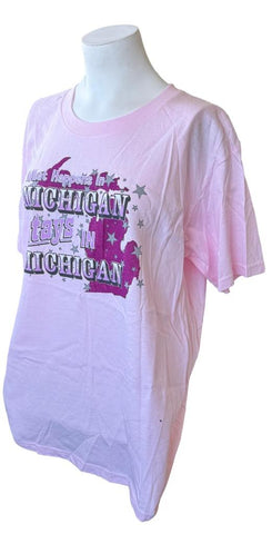 Quail Hollow Women's What Happens In Michigan Stays In Michigan Shirt Size Large