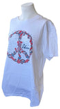 Quail Hollow Women's Ohio Peace Symbol Graphic White Shirt Size Large