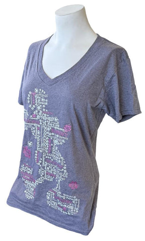 Disney Women's Mickey Mouse Hawaii Graphic Gray Short Sleeve Shirt Size Medium