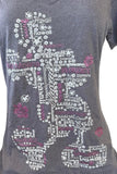 Disney Women's Mickey Mouse Hawaii Graphic Gray Short Sleeve Shirt Size Medium